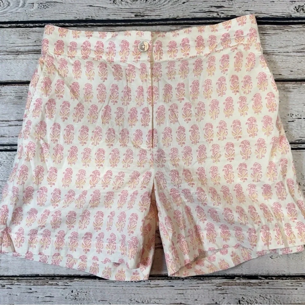 Faherty Women’s Malibu Shorts Pink Taj Floral Organic Cotton Size S NWT - Picture 3 of 9